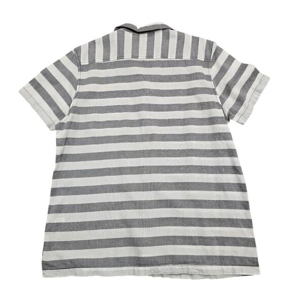 INC International Concepts Shirt Men XL Gray White Stripe Short Sleeve Button-Up - Picture 6 of 6